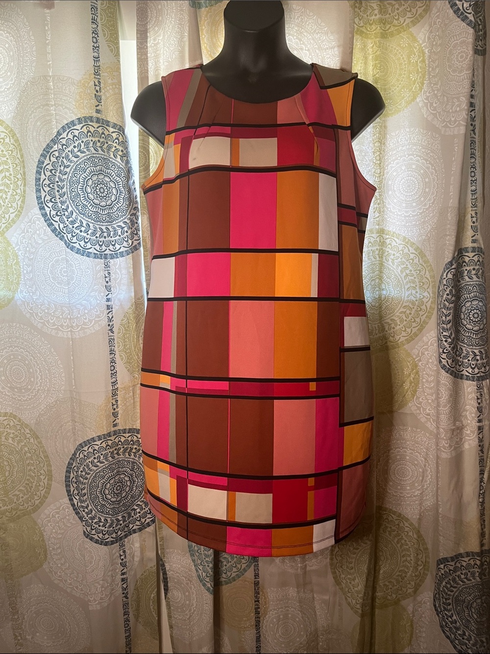 Worthington Colorblock Geometric Sleeveless Mini Dress